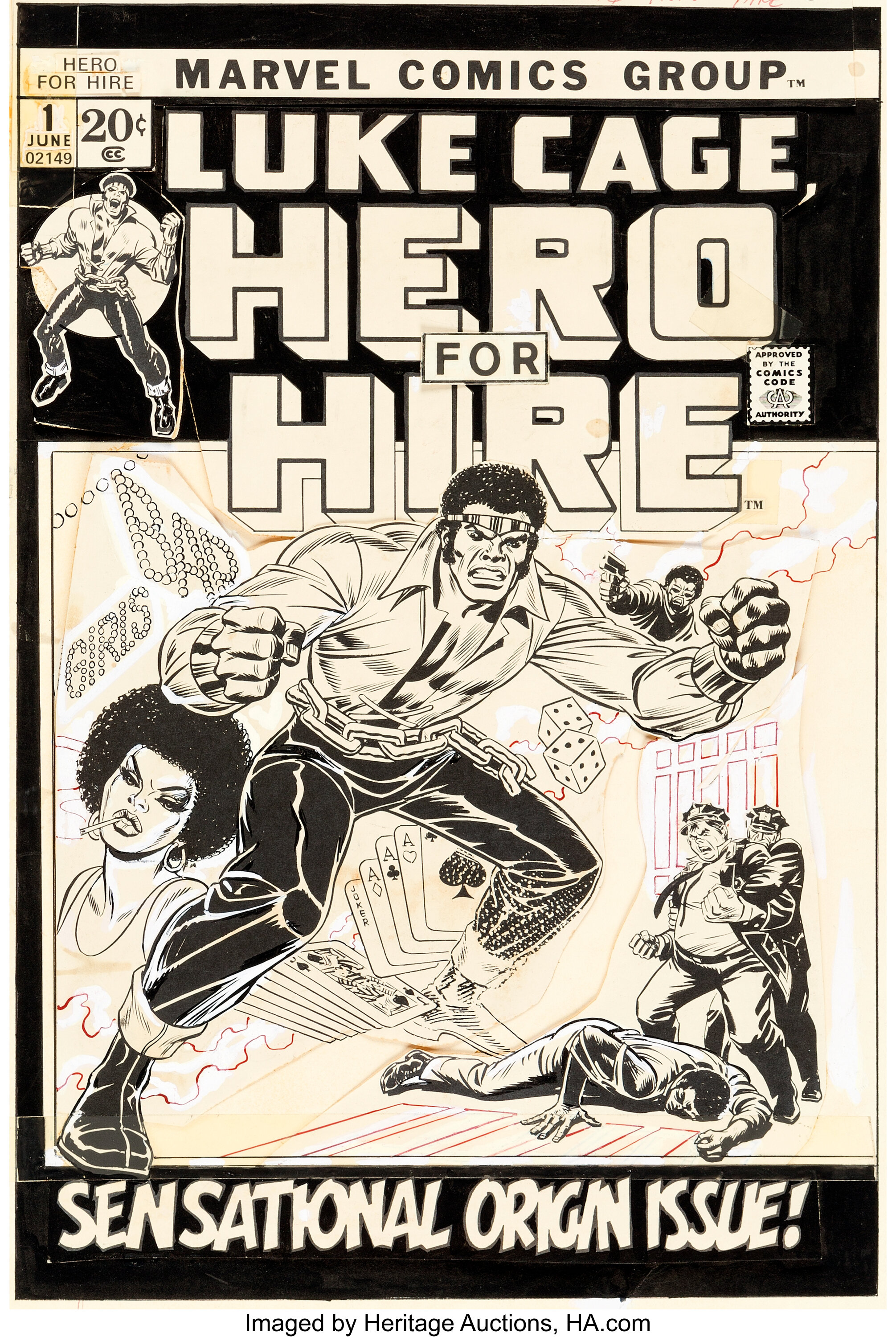John Romita Sr. Hero for Hire #1 Cover Original Art