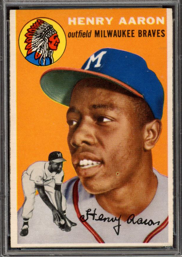 1954 Topps #128 Hank Aaron Rookie Card