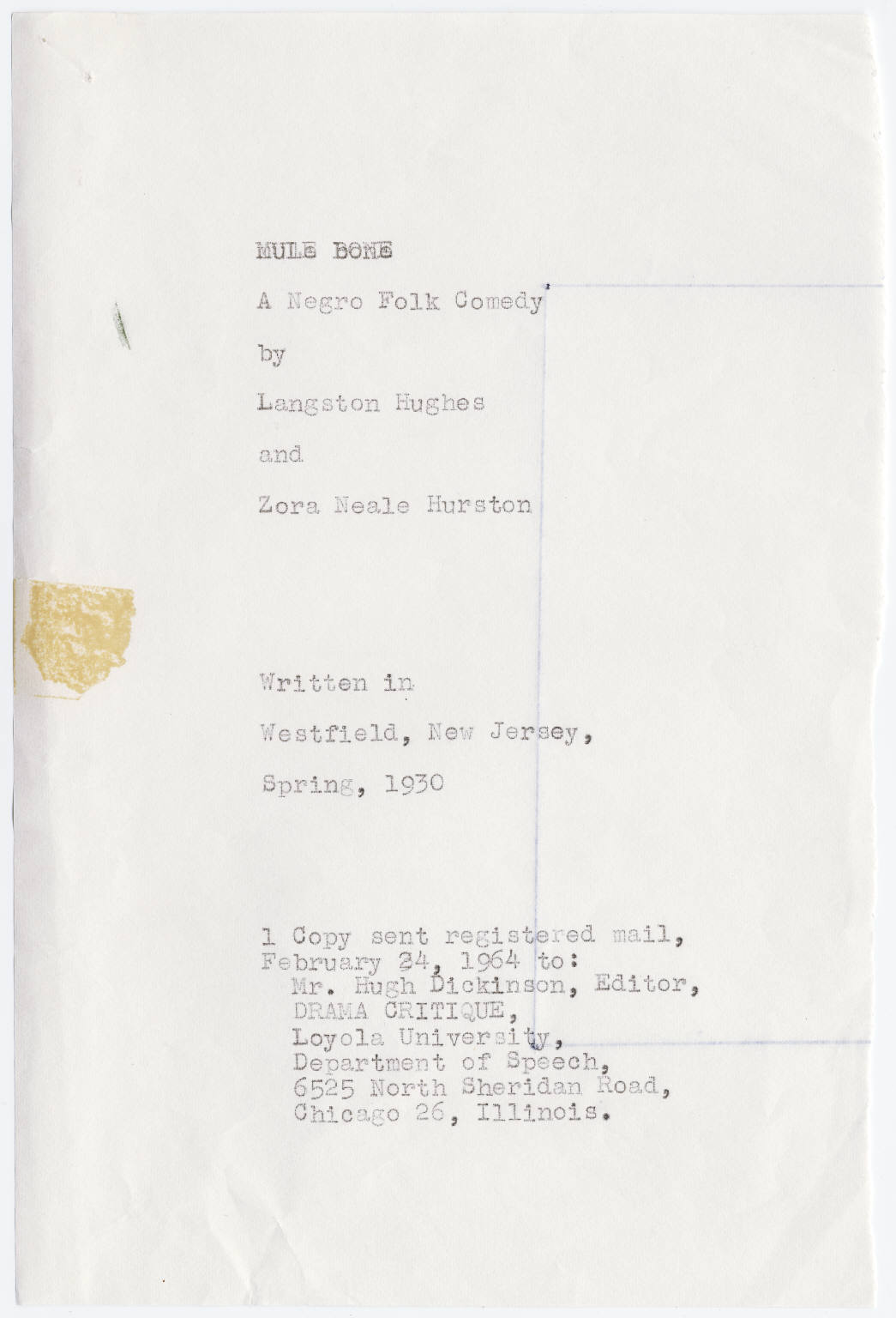 Zora Neale Hurston Draft Pages from a Major Work view 2